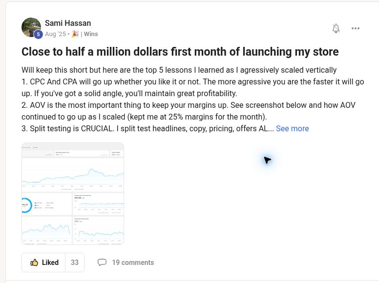 Sami Hassan sharing close to half a million dollars in revenue in the first month of launch